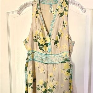 Anthropologie Silk Floral Dress